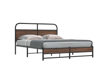 vidaXL Rám postele bez matrace 150x200 cm hnědý dub kompozitní dřevo
