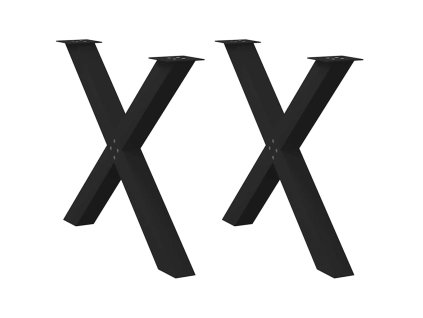 vidaXL Nohy k jídelnímu stolu ve tvaru X, 2 ks, černé, 90 x (72-73) cm, ocel