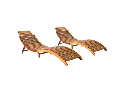 vidaXL Zahradní lehátka 2 ks masivní akáciové dřevo