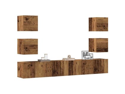 vidaXL Nástěnné TV skříňky 6 ks Old Wood kompozitní