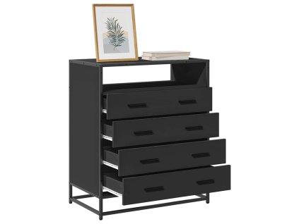vidaXL Komoda se zásuvkami černá 70x41x83,5 cm kompozitní dřevo