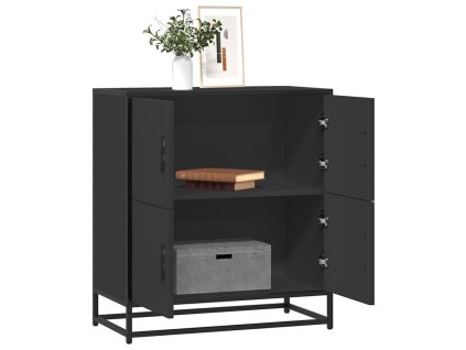 vidaXL Příborník černý 68 x 35 x 76 cm kompozitní dřevo