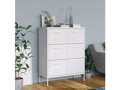 vidaXL Zásuvková skříň bílá 80 x 35 x 101,5 cm ocel