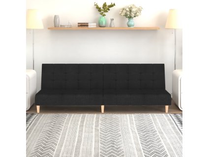 vidaXL 2místná rozkládací pohovka černá textil