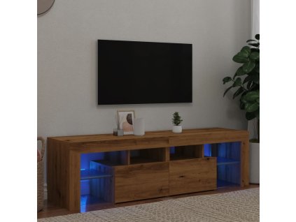 vidaXL TV stolek s LED dub artisan 140 x 36,5 x 40 cm kompozitní dřevo