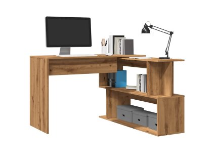 vidaXL Rohový psací stůl dub artisan 200,5x50x76cm kompozitní dřevo