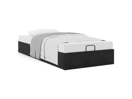 vidaXL Osmanský rám postele bez matrace černá 90x200 cm samet