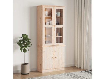 vidaXL Prosklená vitrína ALTA 77 x 35 x 186,5 cm masivní borové dřevo