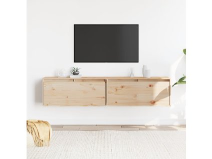 vidaXL Nástěnné skříňky 2 ks 80 x 30 x 35 cm masivní borové dřevo