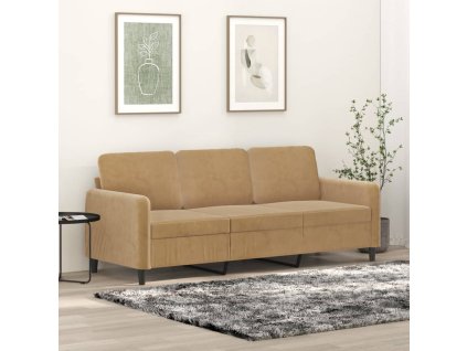 vidaXL 3místná pohovka hnědá 180 cm samet