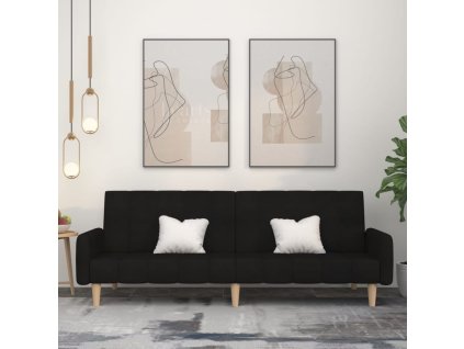 vidaXL 2místná rozkládací pohovka černá textil