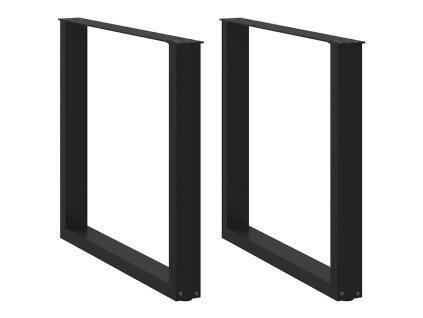 vidaXL Nohy k jídelnímu stolu ve tvaru U, 2 ks, černé, 80 x (72-73) cm, ocel