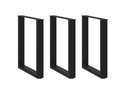 vidaXL Nohy k jídelnímu stolu ve tvaru U, 3 ks, černé, 70 x (72-73) cm, ocel