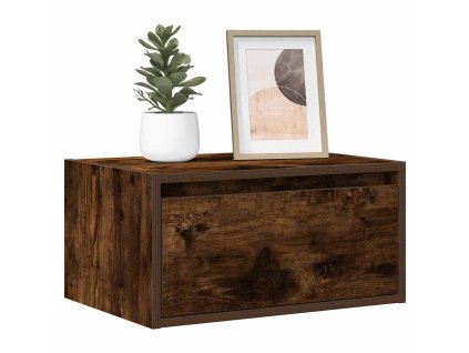 vidaXL Nástěnné noční stolky s LED osvětlením 2 ks kouřový dub