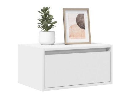 vidaXL Nástěnné noční stolky s LED osvětlením 2 ks bílé