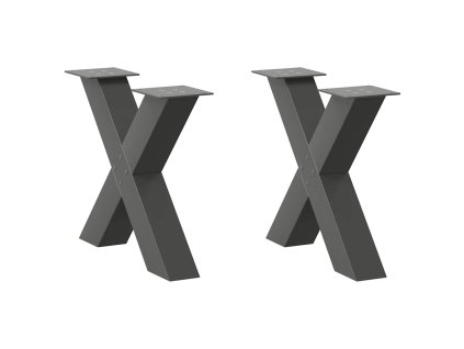 vidaXL Nohy konferenčního stolku ve tvaru X, 2 ks, antracitové, 50 x (42-43) cm, ocel