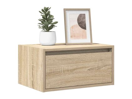 vidaXL Nástěnné noční stolky s LED osvětlením 2 ks dub sonoma