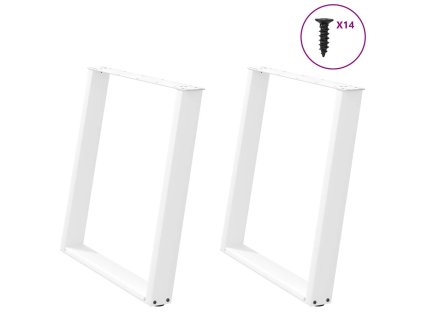vidaXL Nohy k jídelnímu stolu ve tvaru U, 2 ks, bílé, 70 x (72-73) cm, ocel