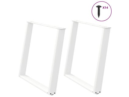 vidaXL Nohy k jídelnímu stolu ve tvaru U, 2 ks, bílé, 90 x (72-73) cm, ocel