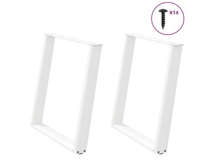vidaXL Nohy k jídelnímu stolu ve tvaru U, 2 ks, bílé, 80 x (72-73) cm, ocel