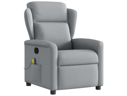 vidaXL Masážní polohovací křeslo světle šedé textil