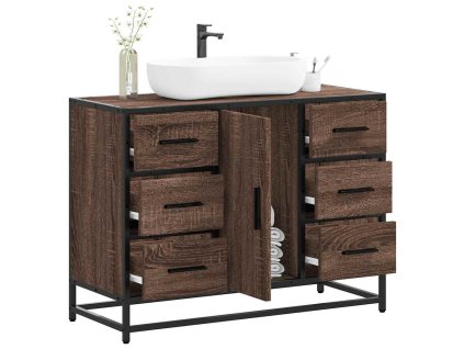 vidaXL Koupelnová skříňka pod umyvadlo hnědý dub 80x33x60 cm kompozit