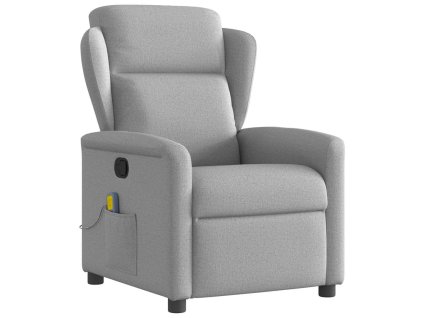 vidaXL Masážní polohovací křeslo obláčkově šedá textil