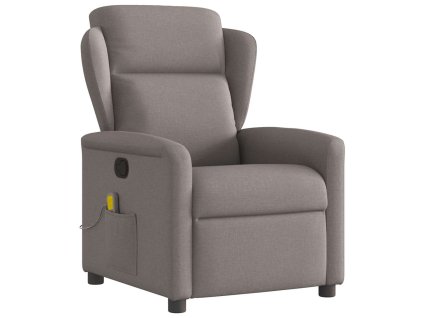 vidaXL Masážní polohovací křeslo taupe textil