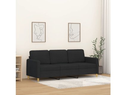 vidaXL 3místná pohovka černá 180 cm textil