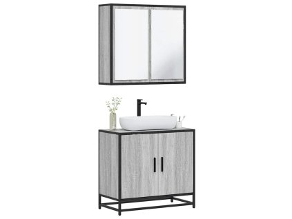 vidaXL 2dílný set koupelnového nábytku šedý sonoma kompozitní dřevo