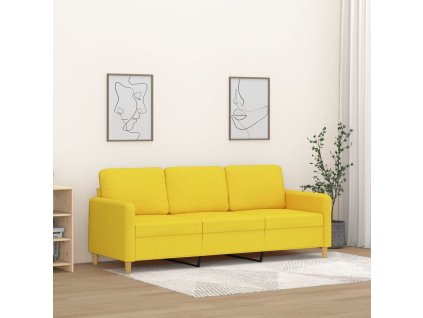 vidaXL 3místná pohovka světle žlutá 180 cm textil