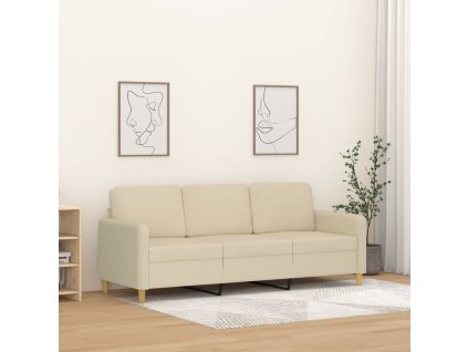 vidaXL 3místná pohovka krémová 180 cm textil