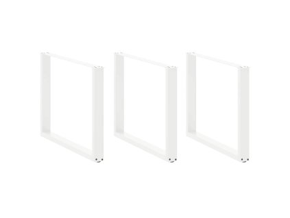 vidaXL Nohy k jídelnímu stolu ve tvaru U, 3 ks, bílé, 100 x (72-73) cm, ocel