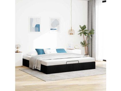 vidaXL Osmanský rám postele bez matrací černá 180x200 cm textil