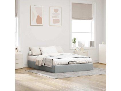 vidaXL Osmanský rám postele bez matrací světle šedá 140x200 cm textil