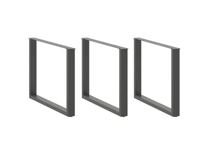 vidaXL Nohy k jídelnímu stolu ve tvaru U 3 ks antracitové 100 x (72-73) cm ocelové