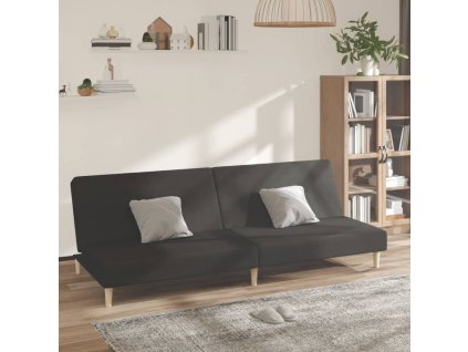 vidaXL 2místná rozkládací pohovka černá textil