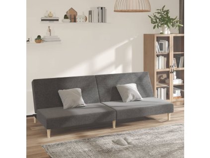 vidaXL 2místná rozkládací pohovka světle šedá textil