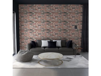 vidaXL 3D nástěnné panely design tmavě hnědé a šedé cihly 10 ks EPS