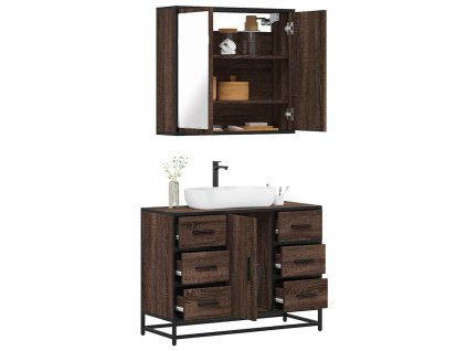 vidaXL 2dílný set koupelnového nábytku hnědý dub kompozitní dřevo