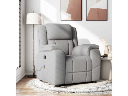 vidaXL Masážní polohovací křeslo obláčkově šedá textil