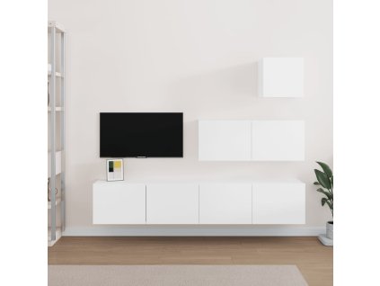 vidaXL 4dílný set TV skříněk bílý kompozitní dřevo