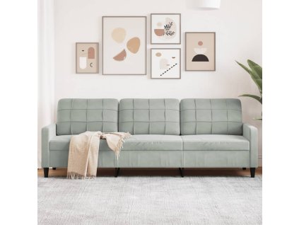 vidaXL 3místná pohovka světle šedá 210 cm samet