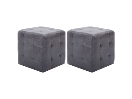 vidaXL Taburety 2 ks šedé 30 x 30 x 30 cm umělá broušená kůže