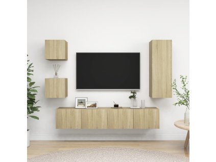 vidaXL 5dílný set TV skříněk dub sonoma kompozitní dřevo