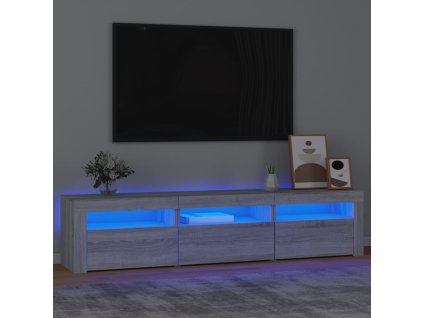 vidaXL TV skříňka s LED osvětlením šedá sonoma 180x35x40 cm