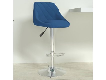 vidaXL Barová židle modrá samet