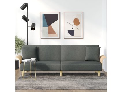 vidaXL Rozkládací pohovka s područkami tmavě šedá textil