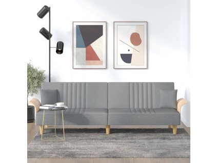 vidaXL Rozkládací pohovka s područkami světle šedá textil