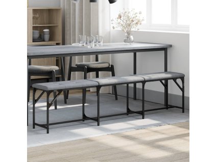 vidaXL Jídelní lavice světle šedá 186 x 32 x 45 cm ocel a textil